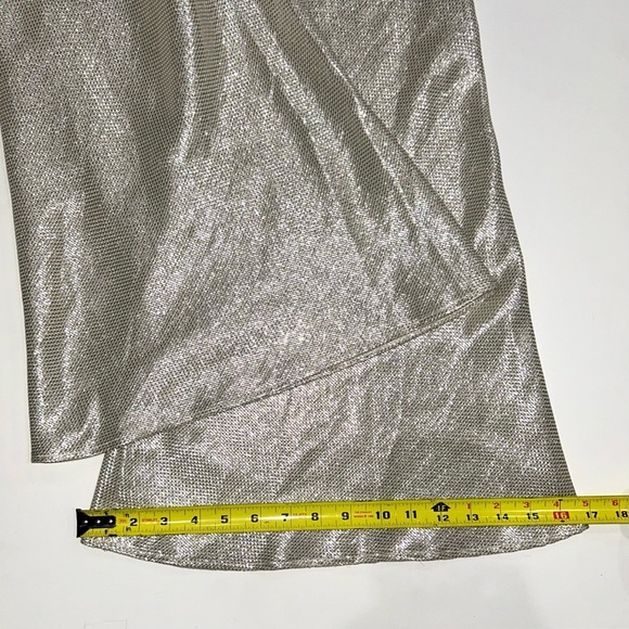 NWT Forte Forte Riflessi Silver Metallic Flared Pants M Italy Designer Statement - Picture 17 of 17